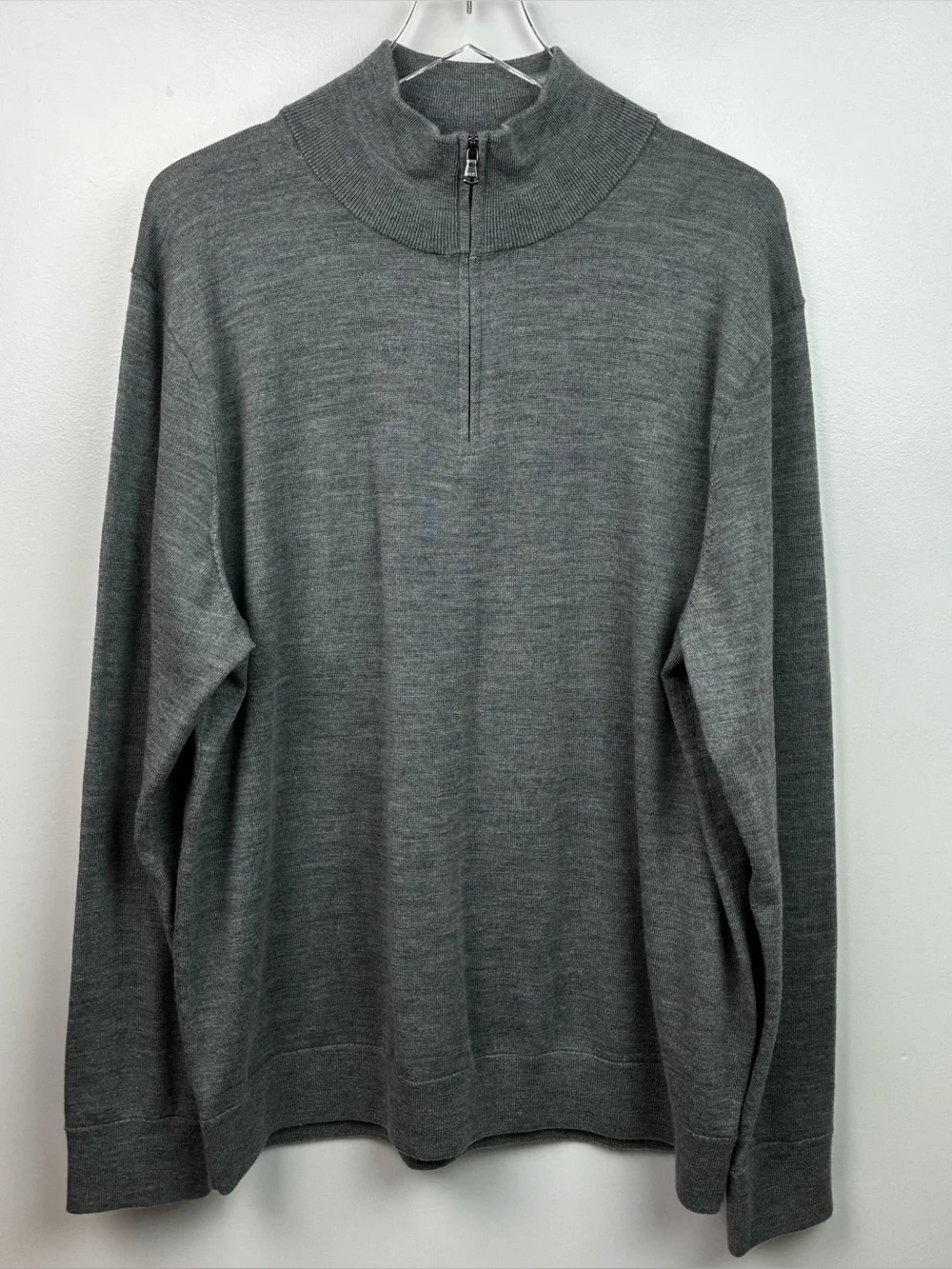 J. Crew Merino Wool Dark Gray Quarter Zip Pullover